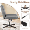 IULULU Wide Armless Desk Chair, No Wheels, Adjustable Height