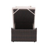 IULULU Lounge Chair Outdoor PE Wicker – Adjustable Backrest, Removable Cushion