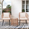 IULULU 3 Piece Patio Bistro Set, Wicker Chairs with Table & Cushions for Outdoor Spaces
