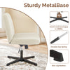 IULULU Wide Armless Desk Chair, No Wheels, Adjustable Height
