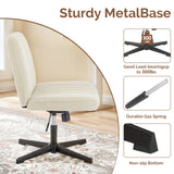 IULULU Wide Armless Desk Chair, No Wheels, Adjustable Height