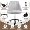 IULULU Office Desk Chair, Modern Cute Rolling Vanity Swivel Task Chairs with Wheels, Comfortable Back Seat Armless
