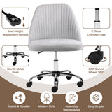 IULULU Office Desk Chair, Modern Cute Rolling Vanity Swivel Task Chairs with Wheels, Comfortable Back Seat Armless