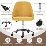 IULULU Office Desk Chair, Modern Cute Rolling Vanity Swivel Task Chairs with Wheels, Comfortable Back Seat Armless