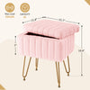 IULULU Vanity Stool, Faux Fur-Padded, 4-Legged Stool with Anti-Slip Feet, Ideal for Makeup or as a Footrest