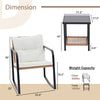IULULU Outdoor 3-Pc, Rocking Bistro Set, Wicker Patio Chairs & 2-Tier Table