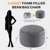 IULULU Bean Bag Chair, Oversized for Gaming/Reading, Foam-Filled with Soft Cover, Comfy for Living/Bedroom/Dorm