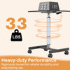 IULULU Mobile Standing Desk, Small Rolling Desk with Wheels, Pneumatic Adjustable Workstation for Home