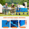 Atilioo Collapsible Wagon Cart - Heavy Duty Folding Utility Cart with 220lbs Capacity & All-Terrain Wheels - Portable Garden Beach Wagon for Sand, Camping, Shopping, Fishing, Outdoor Use, Blue