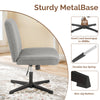 IULULU Wide Armless Desk Chair, No Wheels, Adjustable Height
