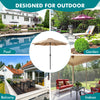 IULULU 9FT Patio Umbrella with Tilt, Crank, 8 Waterproof Ribs for Outdoors