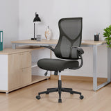 IULULU Ergonomic Office Chair, High Back Mesh with Lumbar Support, Flip-up Arms
