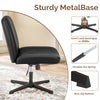 IULULU Wide Armless Desk Chair, No Wheels, Adjustable Height