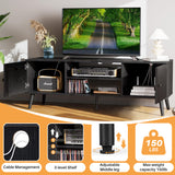 IULULU 55-60" TV Stand, Mid-Century Console with Storage
