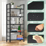 IULULU Book Shelf,  5 Tier Bookcase, Modern, Industrial Storage for Home/Office