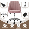 IULULU Office Desk Chair, Modern Cute Rolling Vanity Swivel Task Chairs with Wheels, Comfortable Back Seat Armless