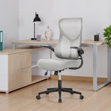 IULULU Ergonomic Office Chair, High Back Mesh with Lumbar Support, Flip-up Arms