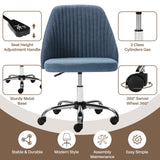 IULULU Office Desk Chair, Modern Cute Rolling Vanity Swivel Task Chairs with Wheels, Comfortable Back Seat Armless