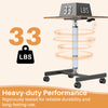 IULULU Mobile Standing Desk, Small Rolling Desk with Wheels, Pneumatic Adjustable Workstation for Home
