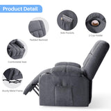 IULULU Recliner Chair with Massage, Lumbar Support, Power Lift for Living Room