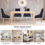 IULULU Dining Chairs Set of 2 with Stainless Steel Legs and Lion Head Handles