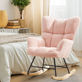IULULU Rocking Chair, Ergonomic High Back, Comfy Seat with Side Support