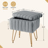 IULULU Vanity Stool, Faux Fur-Padded, 4-Legged Stool with Anti-Slip Feet, Ideal for Makeup or as a Footrest