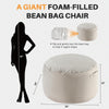 IULULU Bean Bag Chair, Oversized for Gaming/Reading, Foam-Filled with Soft Cover, Comfy for Living/Bedroom/Dorm
