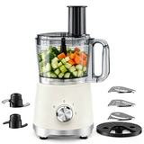 Atilioo 8 Cup Food Processors, Fast Meat Grinder & Vegetable Chopper, Dual-Bowls, Stainless Steel Blades, BPA Free, Black
