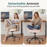 IULULU Ergonomic Home Office Desk Chair, PU Leather Computer Chair with Lumbar Support Adjustable Height Rolling Swivel Executive Task Armrests Chair