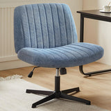 Atilioo Ergonomic Office Chair with Fabric, Criss Cross Desk Chair with Wipe Seat, Swivel Vanity Chair for Home Computer Makeup, Blue