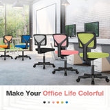 Atilioo Office Chair, Ergonomic Low-Back Mesh Computer Desk Chair with Lumbar Support, Armless Swivel Rolling Chair for Home Bedroom Study Office, Ideal for Students and Adults