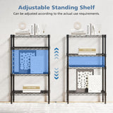 Atilioo 4-Tier Metal Wire Storage Shelves, Heavy Duty Standing Storage Shelf Units, Mesh Rack for Kitchen Pantry Closet Organizers, 23.2" W x 13.4" D x 47.1" H