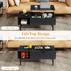 Atilioo Lift Top Coffee Table with Hidden Compartment and Storage Shelf, Rising Dining Center Table for Home Office