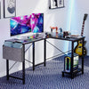 Atilioo Reversible L Shaped Desk, 50 Inch Corner Computer Desk for Small Space, Home Office Study Table with CPU Stand and Storage Bag