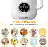 Haysky Nut Milk Maker Machine 40-50oz Automatic Almond Milk Maker for Homemade Coconut, Oat, Soy, Plant-Based Milk, Juice with 24H Delay Start/Keep Warm/Self Cleaning