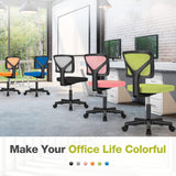 Atilioo Office Chair, Ergonomic Low-Back Mesh Computer Desk Chair with Lumbar Support, Armless Swivel Rolling Chair for Home Bedroom Study Office, Ideal for Students and Adults