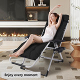 Atilioo Zero Gravity Chair, 440LBS Capacity Reclining Lounge Chair with Removable Cushion & Side Tray, Foldable Patio Chair for Outdoor, Indoor, Lawn, Camping