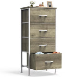 ACCVER Dresser for Bedroom 4 Storage drawer, Fabric Closet Chests Organizer Tower with Wooden Top Metal Frame for Living Room Hallway Entryway, Oak