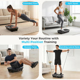 Atilioo Vibration Plate Exercise Machine, Vibrating Platform for Fitness Muscle Activation Weight Loss, Full Body Home Workout Equipment with LED Touch Screen & Pull Ropes & Remote Control, Black
