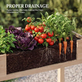 Atilioo Wooden Raised Garden Bed with Legs, 34x18x30 Inch Elevated Reinforced Planter Box for Backyard, Patio, Balcony w/ Liner, Natural