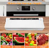 Haysky Vacuum Sealer Machine, Multi-Functional Food Sealer, 75KPA Strong Suction with Dry & Moist Food Modes, Digital Timer, Compact Lightweight with 20 Vacuum Bags for Home Kitchen Use