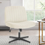 Atilioo Ergonomic Office Chair with Fabric, Criss Cross Desk Chair with Wipe Seat, Swivel Vanity Chair for Home Computer Makeup, Blue