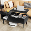 Atilioo Lift Top Coffee Table with Hidden Compartment and Storage Shelf, Rising Dining Center Table for Home Office