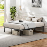 Atilioo King Bed Frame with Storage Space Under Frame, 14" Heavy Duty Metal Platform, No Box Spring Needed, Easy Assembly