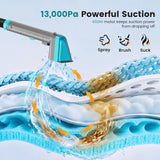 Atilioo Portable Carpet Cleaner Machine, Upholstery Spot Stain Cleaner with 13Kpa Strong Suction, Deep Cleaning for Sofa, Stairs, Pet Stains, Car Seat, Mattress, Blue