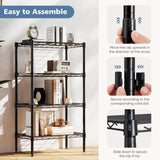 Atilioo 4-Tier Metal Wire Storage Shelves, Heavy Duty Standing Storage Shelf Units, Mesh Rack for Kitchen Pantry Closet Organizers, 23.2" W x 13.4" D x 47.1" H