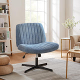 Atilioo Ergonomic Office Chair with Fabric, Criss Cross Desk Chair with Wipe Seat, Swivel Vanity Chair for Home Computer Makeup, Blue