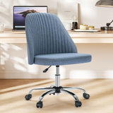 Atilioo Office Vanity Chair, Armless Computer Desk Chair, 360° Rolling Swivel Adjustable Seat Height, Comfy Fabric Upholstered, Easy to Assemble, Ideal for Bedroom Study Makeup Room, Pink