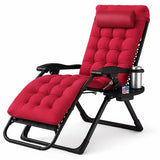LIFERECORD Zero Gravity Chair, Patio Folding Recliner with Removable Cushion Portable Reclining Chairs with Cup Holder Trays for Outdoor, Wine Red